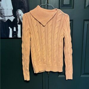 Ralph Lauren Cozy Cable Knit Sweater in Peach/salmon